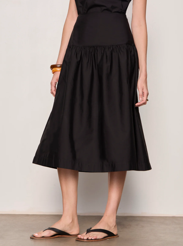 Matter of Time Poplin Skirt, Black