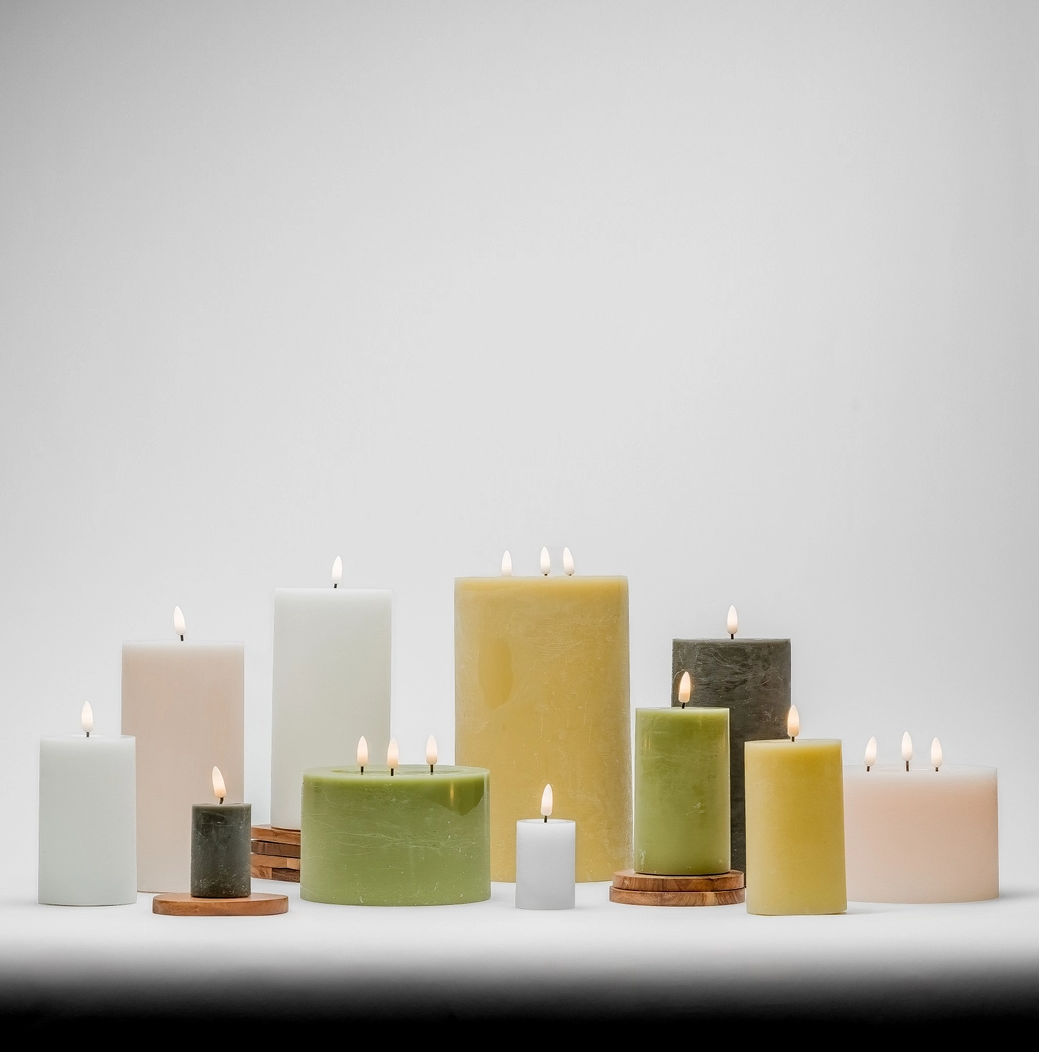3 Wick Flameless Candle, White - 13 Hub Lane   |  LED Candles