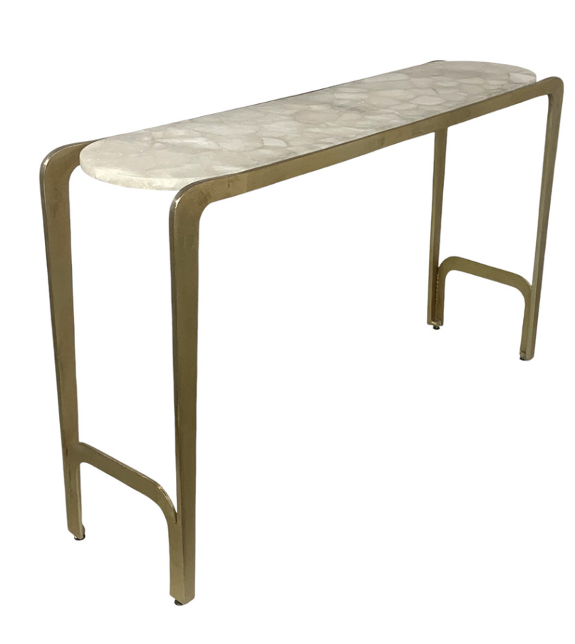 13 Hub Lane Larimore Quartz Top Console Table - Thumbnail 3