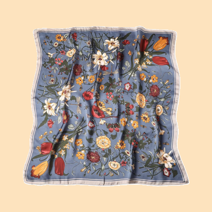 Botanical Floral Printed Square Bandana Scarf - 13 Hub Lane   |  Scarves