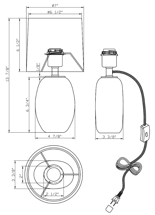Audrey Table Lamp - 13 Hub Lane   |  Glass Table Lamps