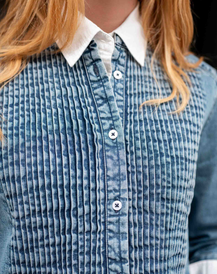 Chambray Tuxedo Shirt, Stonewash