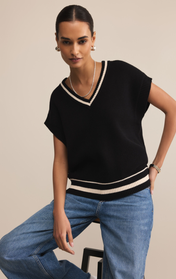 Fletcher Sweater Vest, Black - 13 Hub Lane   |  Sweater Vests