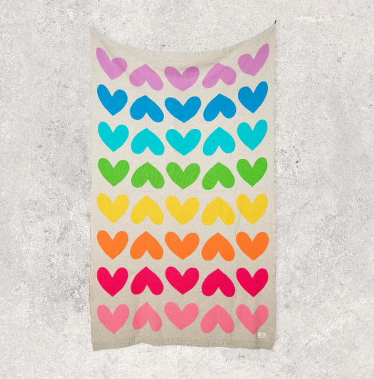 Travel Blanket Blush Hearts