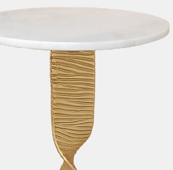 Twisted Base Accent Table, Gold