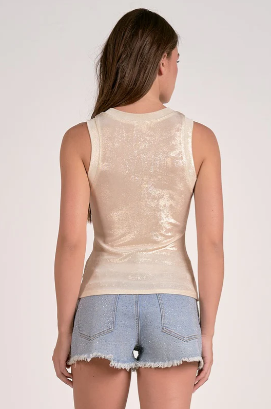 Glitter Tank Top, White