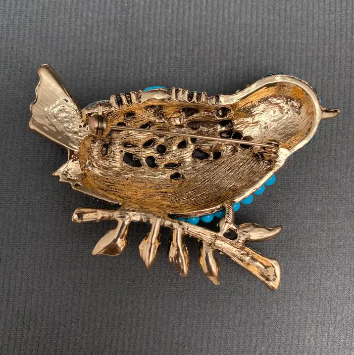 Rhinestone Birds On Tree Branch - 13 Hub Lane   |  Brooches