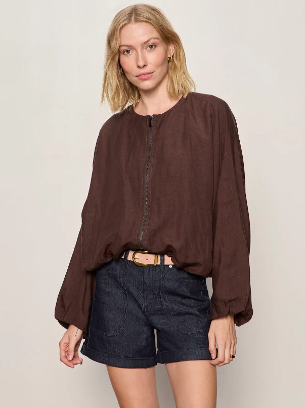 Linen Bubble Jacket, Rich Soil