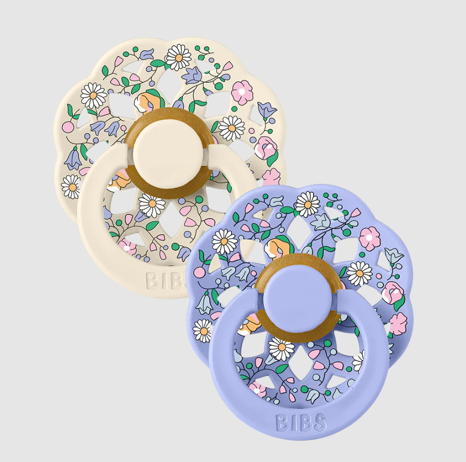 BIBS x LIBERTY Boheme Pacifiers 2 Pack Chloe Meadow, Ivory Mix