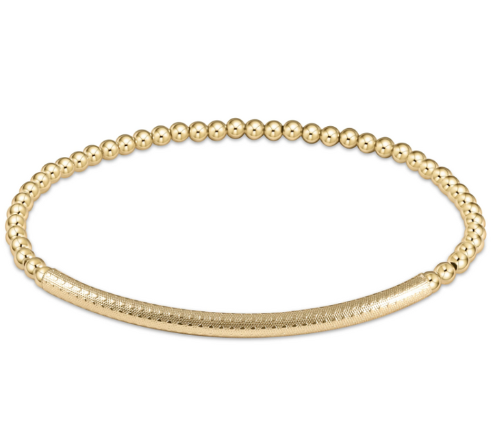 enewton Classic Gold 3mm Bead Bracelet - Bliss Bar Textured