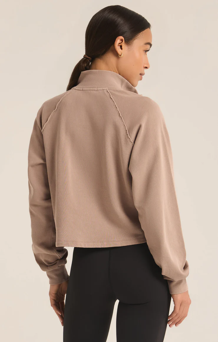 On The Run Half Zip Sweatshirt Latte