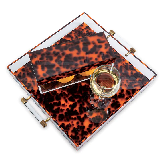 Tortoise Lucite Tray - Thumbnail 2