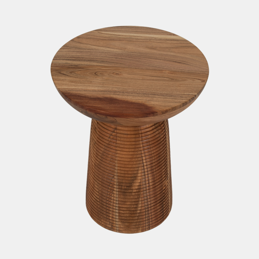 Grooved Wood Base Accent Table - 13 Hub Lane   |  Accent Tables