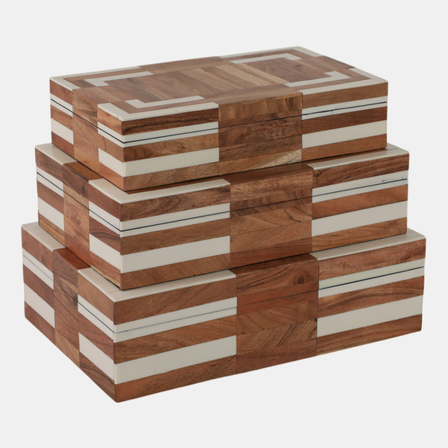 13 Hub Lane Wood Inlay Resin Box - Thumbnail 3
