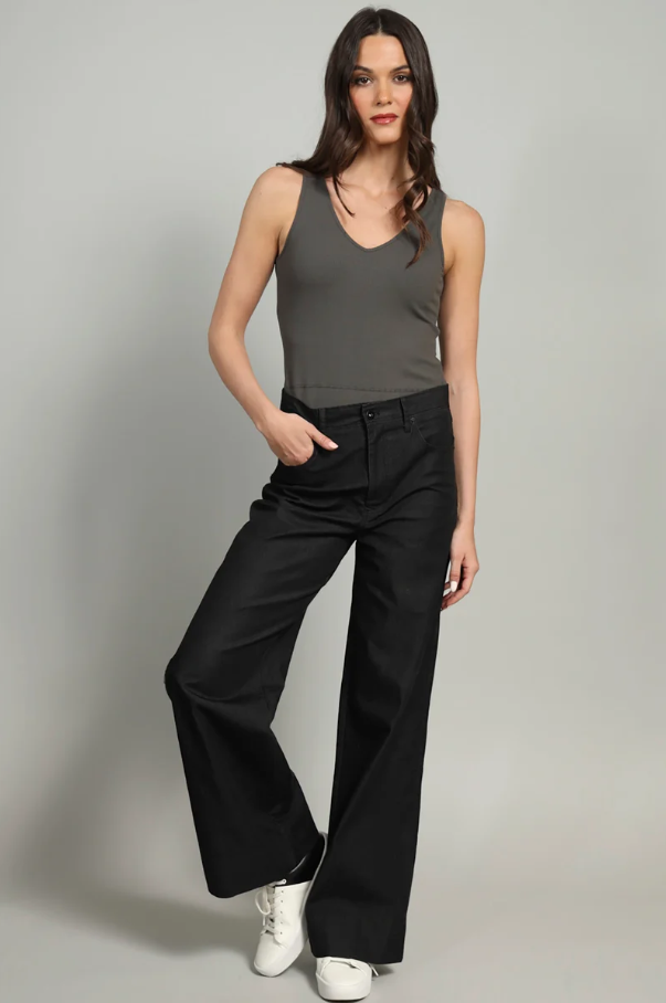Palazzo Denim Pants, Midnight