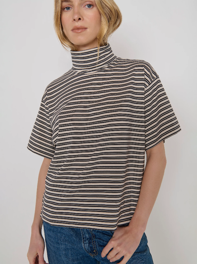 Nation LTD Fable Turtleneck Tee, Vintage Yarn Dye Stripe - 13 Hub Lane   |  