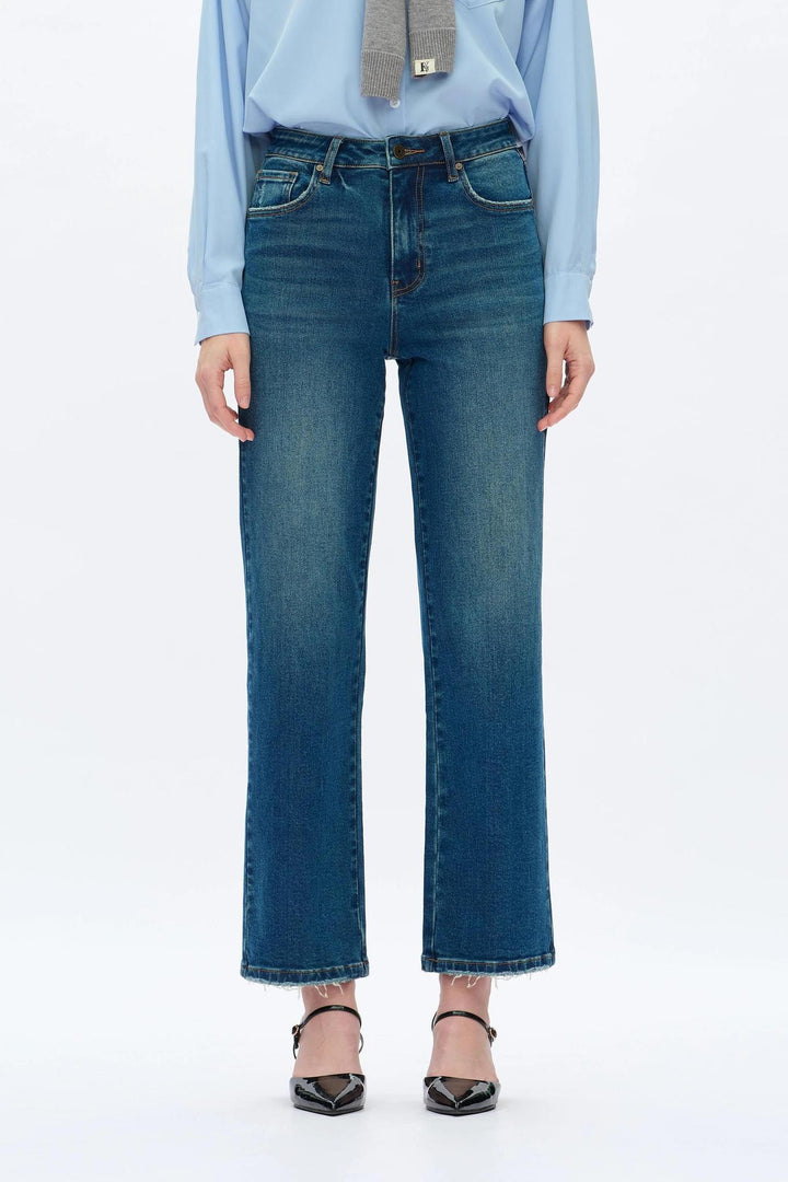 High Rise Vintage Straight Jeans, Vintage Medium Blue
