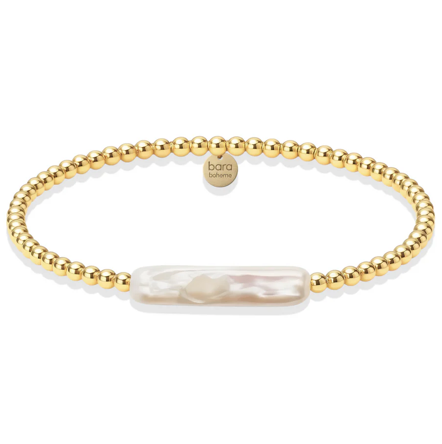bara boheme chrishell gold filled beaded bracelet w/ pearl - 13 Hub Lane   |  