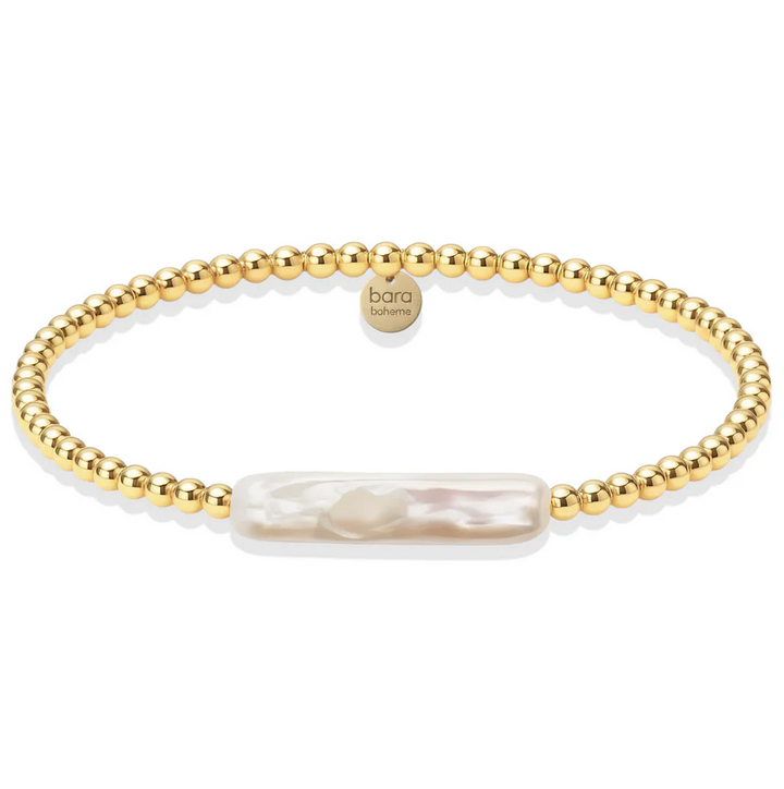 bara boheme chrishell gold filled beaded bracelet w/ pearl - 13 Hub Lane   |  