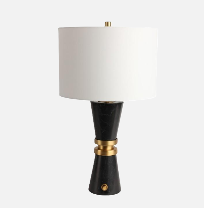 Elgon Marble Table Lamp, Black