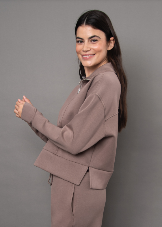 Mayura Signature Soft-Knit 1/2 Zip, Moon Rock