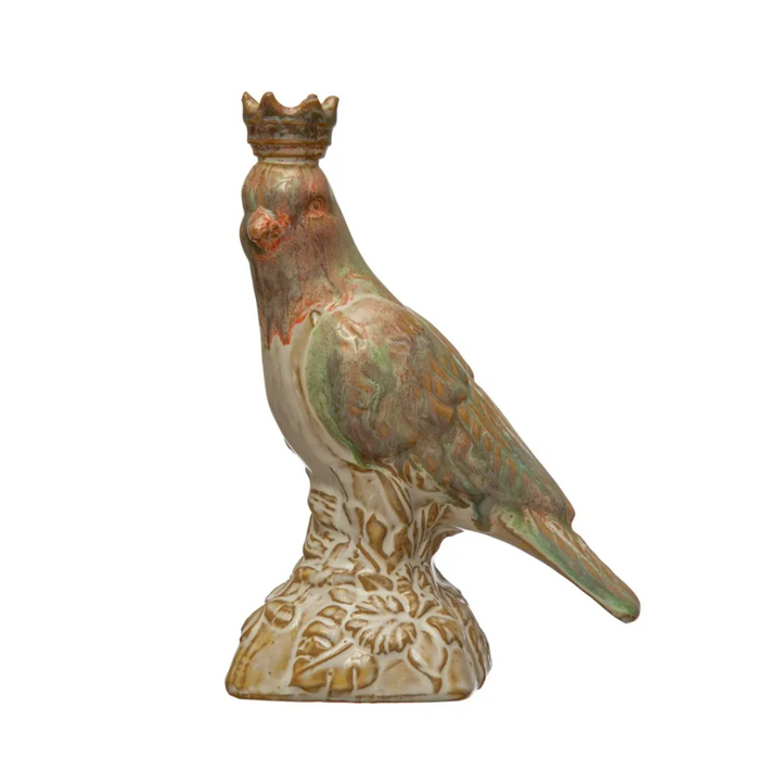 Stoneware Bird w/ Crown