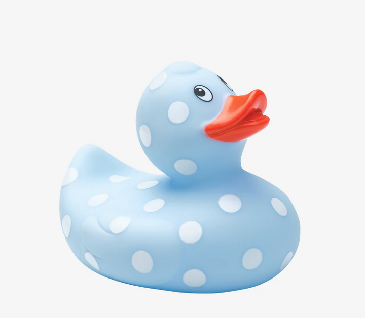 Blue Polka Dot Rubber Duckie