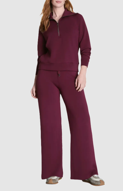 Spanx AirEssentials Half Zip, Plum Berry - 13 Hub Lane   |  Half-Zip Sweatshirts
