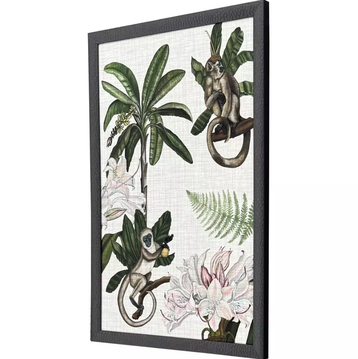 Monkey On Linen I - 13 Hub Lane   |  Under Glass Prints & Art