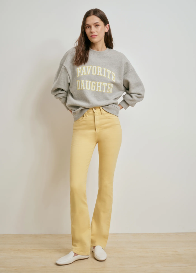 Favorite Daughter Collegiate Sweatshirt, Heather Grey & Golden