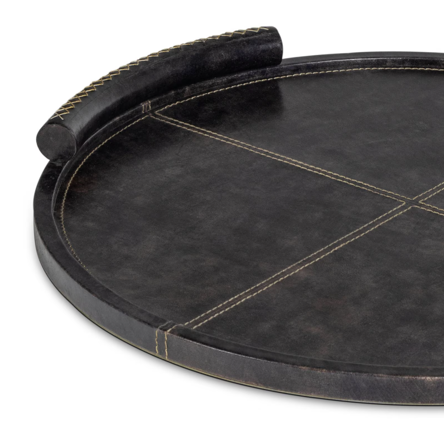 Forte Leather Round Tray