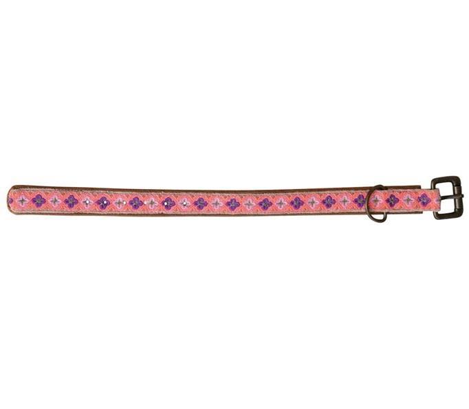Embroidered Cotton & Leather Dog Collar, Extra Small - 13 Hub Lane   |  