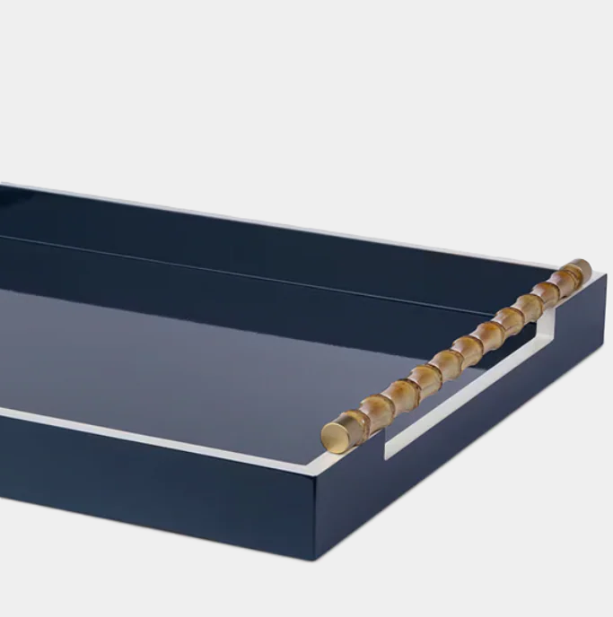 Coco Cay Lacquered Tray w/ Bamboo Handles - 13 Hub Lane   |  Lacquered Trays