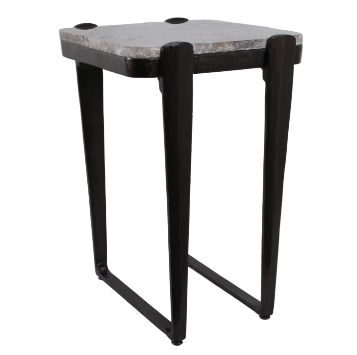 Rolla Smoky Quartz Top Accent Table