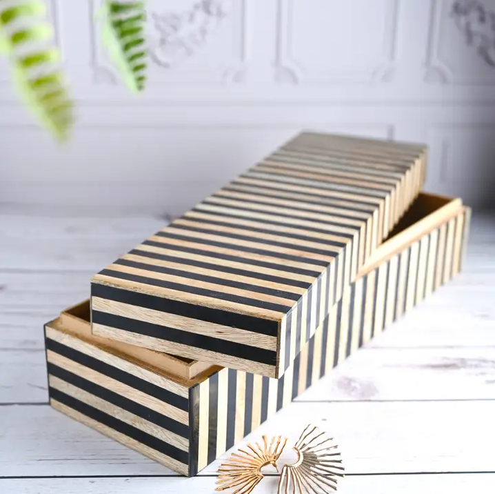 Striped Tile Box - 13 Hub Lane   |  Resin Boxes