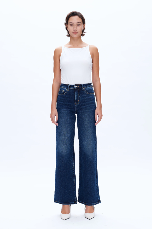 Linda High-Rise Wide Leg Jeans, Deep Sea
