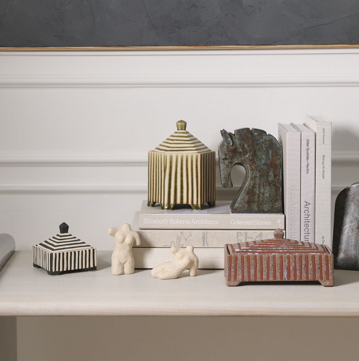 Banda Decorative Box, Green - 13 Hub Lane   |  Ceramic Boxes