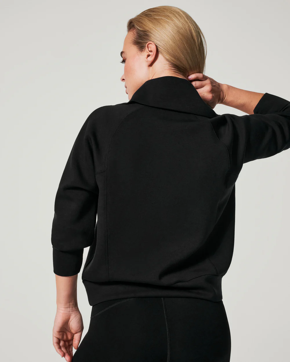 Spanx AirEssentials Half Zip, Very Black