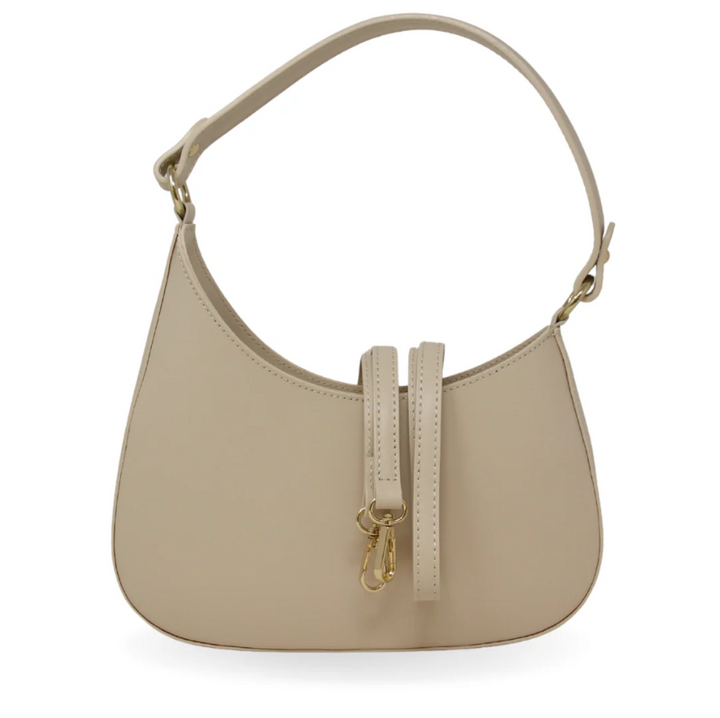 Italian Leather Shoulder Crossbody Bag, Ivory - 13 Hub Lane   |  Shoulder Bags
