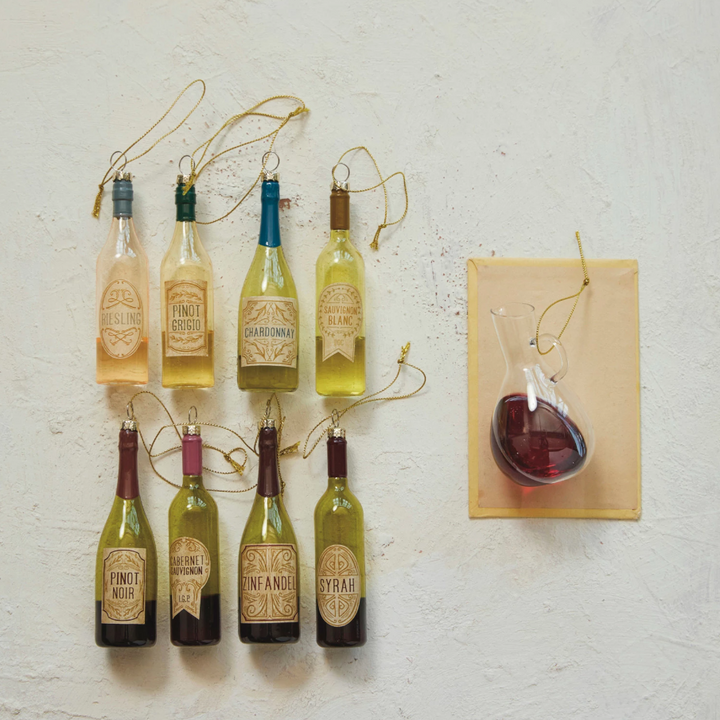 Wine Bottle Glass Ornament