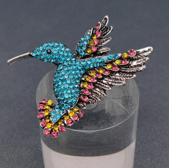 Rhinestone Hummingbird Brooch - 13 Hub Lane   |  