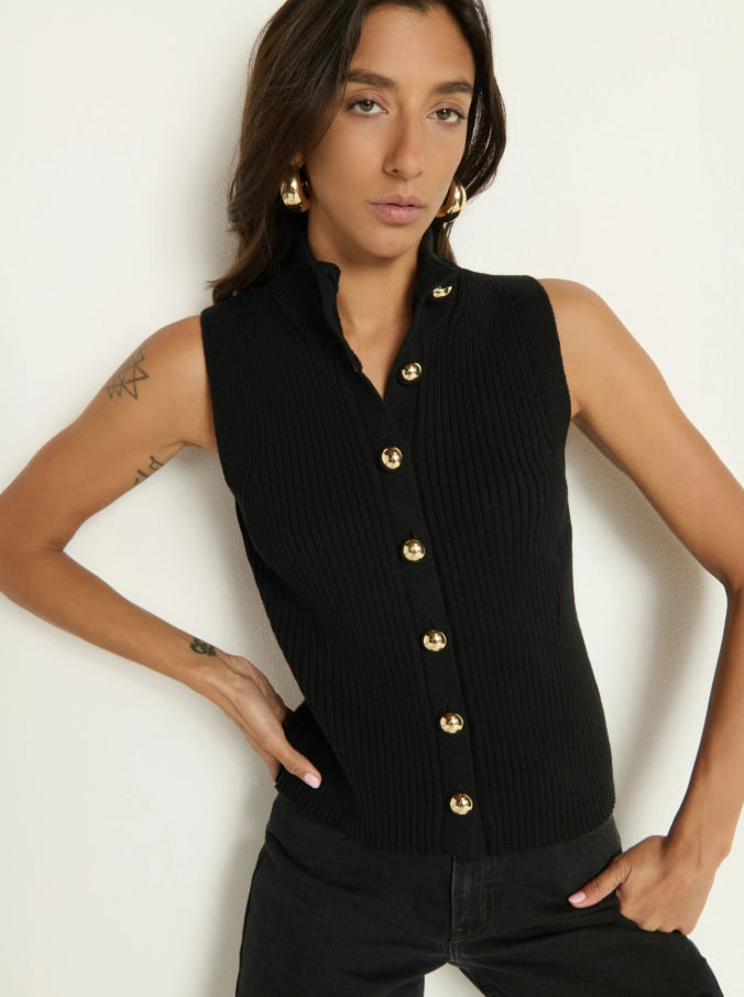 Nation LTD Ira Sweater Vest, Jet Black - 13 Hub Lane   |  Sweater Vests