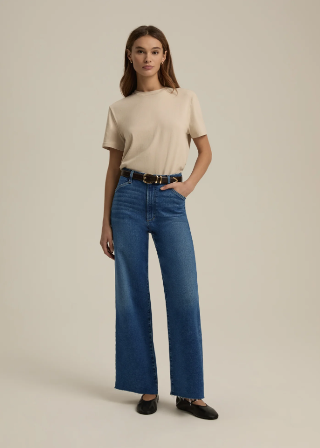 The Mischa Super High Rise Wide Ankle Jeans, Madison