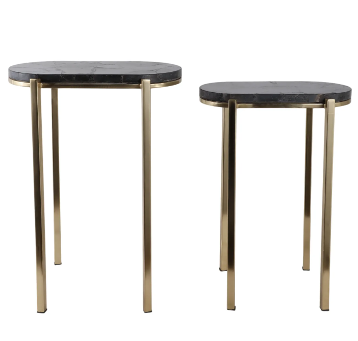 Dewey Black Quartz Nesting Tables