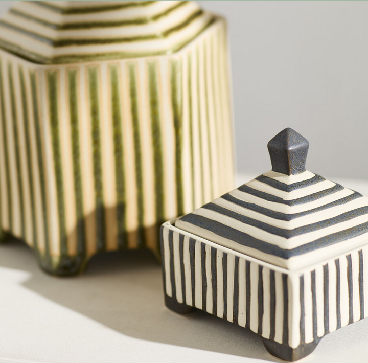 Banda Decorative Box, Black - 13 Hub Lane   |  Ceramic Boxes