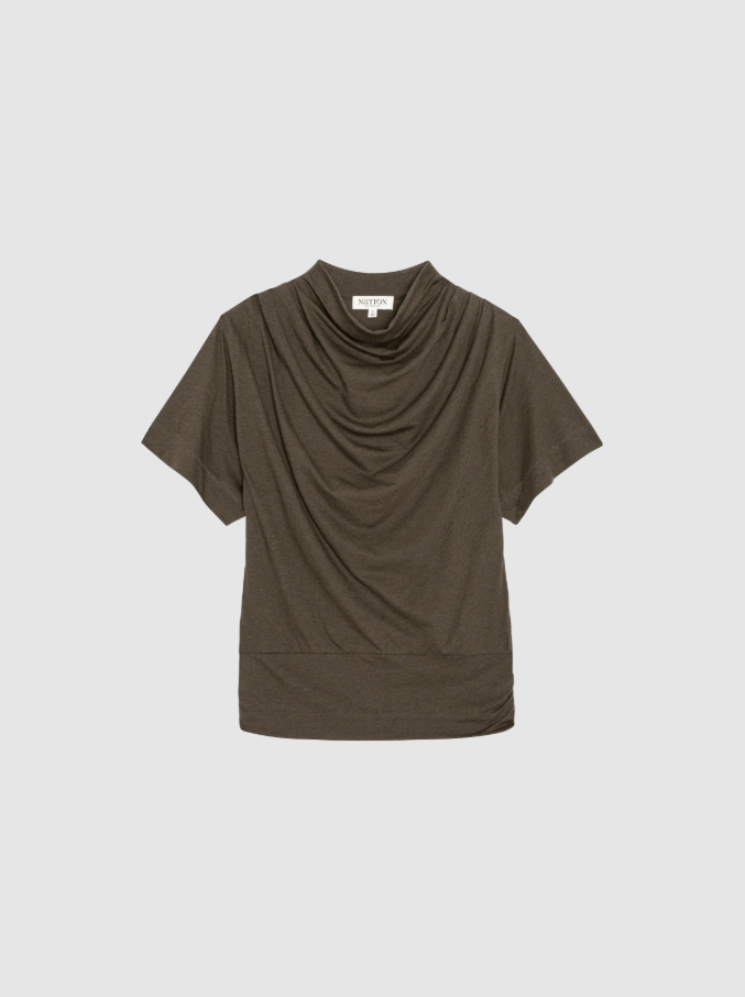 Nation LTD Daryl Cowlneck Tee, Espresso - 13 Hub Lane   |  Cowl Neck Tees
