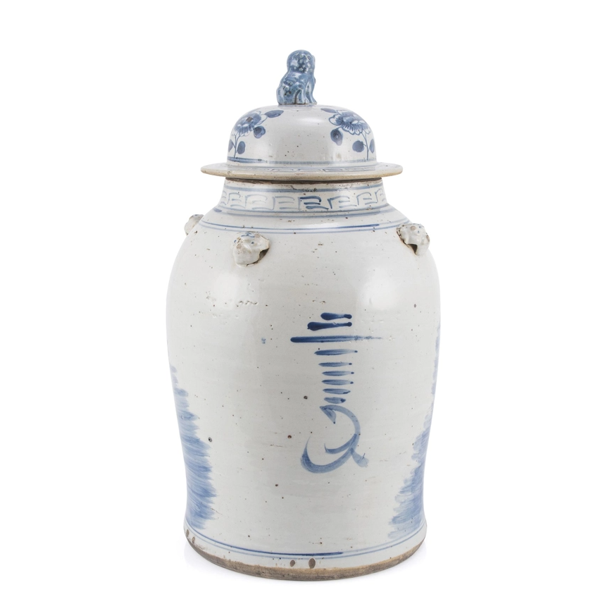 Vintage Temple Jar Flower Bird Motif - Thumbnail 3