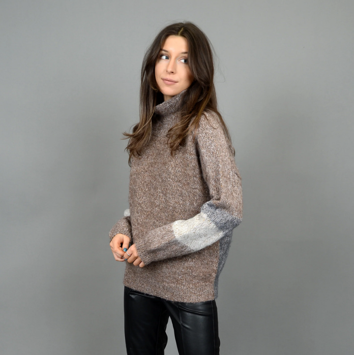 Britannia Raglan Sleeve Sweater, Taupe