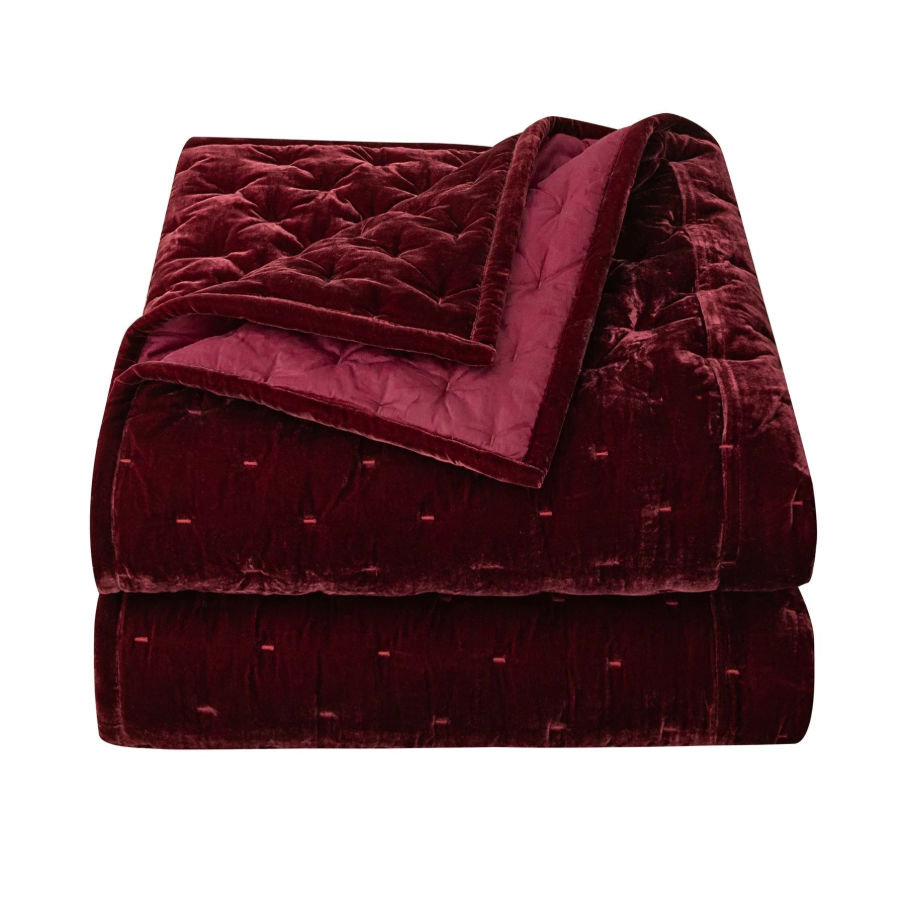 Stella Faux Silk Velvet, Garnet Red - 13 Hub Lane   |  