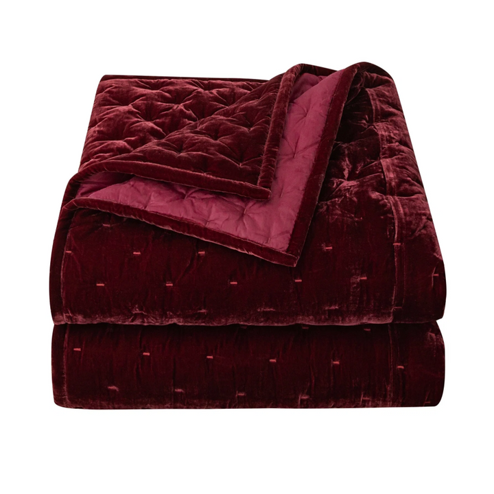 Stella Faux Silk Velvet, Garnet Red - 13 Hub Lane   |  